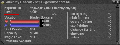 Signature for player Almighty Gandalf