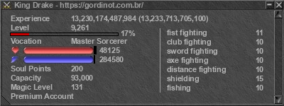 Signature for player King Drake