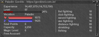 Signature for player Paladin Gordito